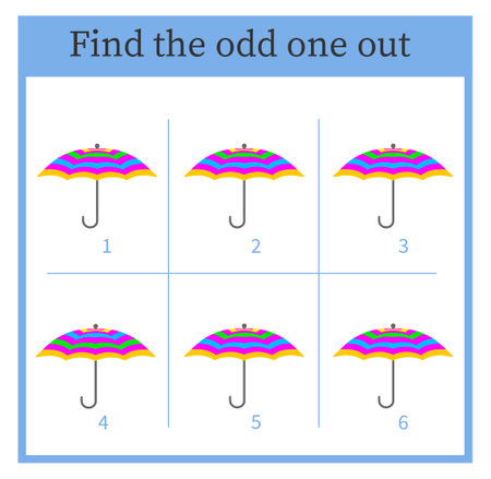 Find the odd one out. Visual logic puzzle for kids. vector illustration.のイラスト素材