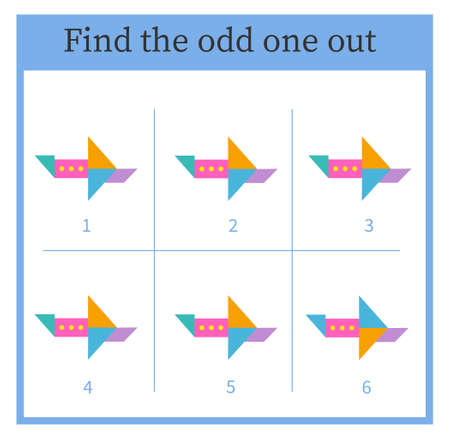 Find the odd one out. Visual logic puzzle for kids. vector illustration.のイラスト素材