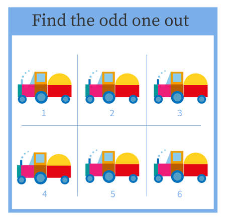 Find the odd one out. Visual logic puzzle for kids. vector illustration.のイラスト素材