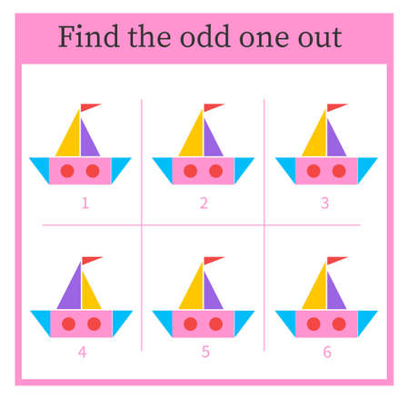 Find the odd one out. Visual logic puzzle for kids. vector illustration.のイラスト素材