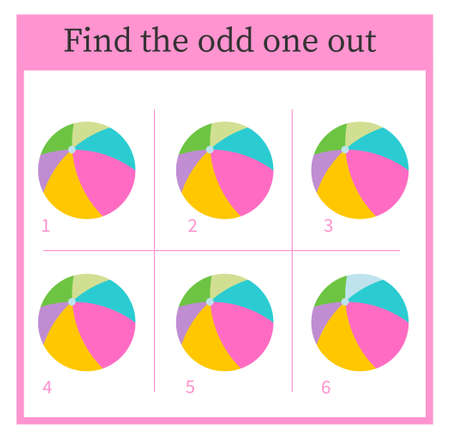 Find the odd one out. Visual logic puzzle for kids. vector illustration.のイラスト素材