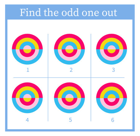 Find the odd one out. Logic puzzle. printable worksheet. vector illustration.のイラスト素材