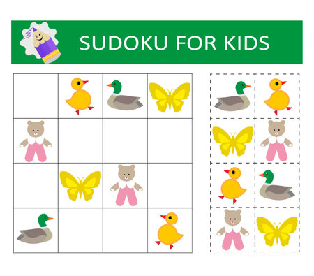 Sudoku. kids games. Logical thinking training. Mathematical mosaic. puzzle game.のイラスト素材