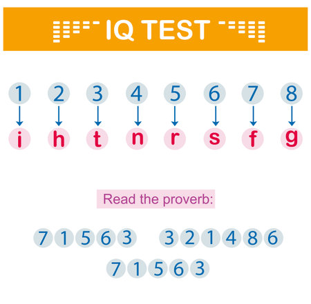 I.Q. Test. Read the proverb. Intelligence puzzle, visual intelligence.のイラスト素材