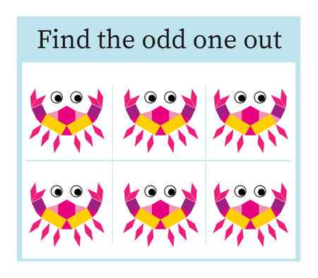 Game for kids. Task for development of attention and logic. Illustration for children education.のイラスト素材