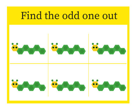 Game for kids. Task for development of attention and logic. Cartoon worm.のイラスト素材