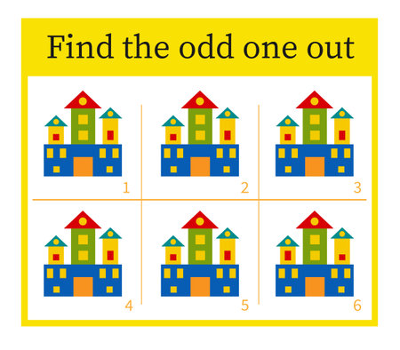 Puzzle game for children. Task for development of attention and logic. Cartoon castle.のイラスト素材