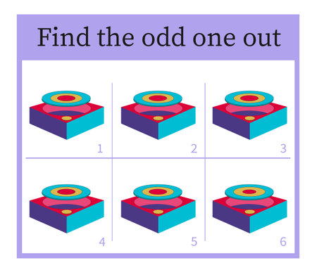 Puzzle game for kids. Task for development of attention and logic. Cartoon box.のイラスト素材