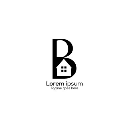 Letter B and Home icon design.のイラスト素材