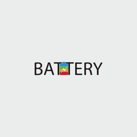 Battery typography logo designのイラスト素材