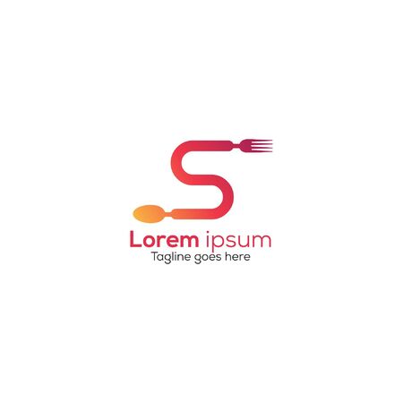 letter S and spoon logo designのイラスト素材