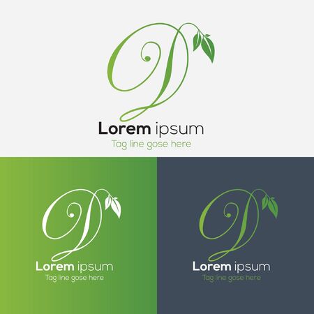 letter D and leaf logo designのイラスト素材