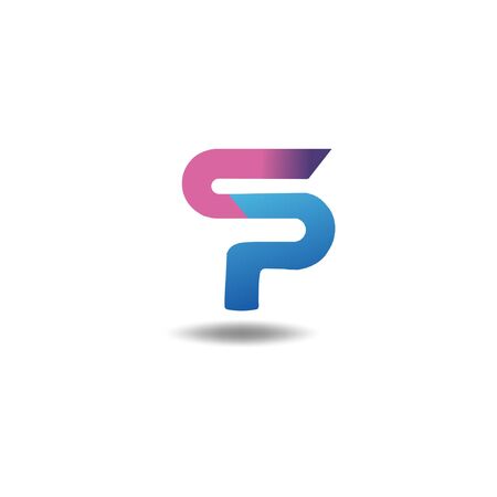 colorful logo S and P icon designのイラスト素材