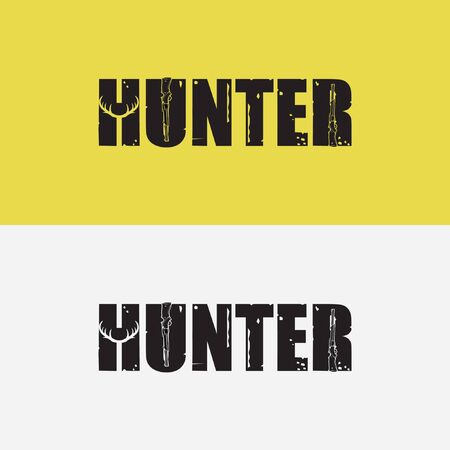 hunter typography logo designのイラスト素材