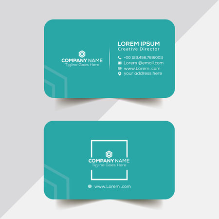 Green Business Card Template.のイラスト素材