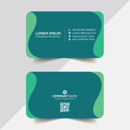 Business card template for your design. Green color.のイラスト素材