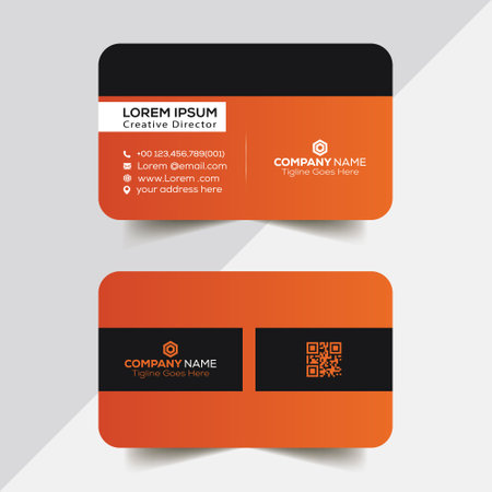 Business card template for your company corporate style. Orange color.のイラスト素材
