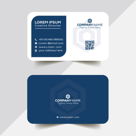 Modern business card template. Blue and white color.のイラスト素材