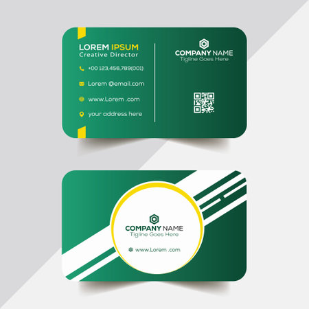 Green Business Card Template.のイラスト素材