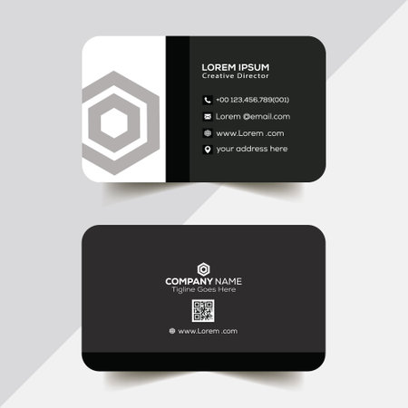 Modern simple business card template. Black and white color.のイラスト素材