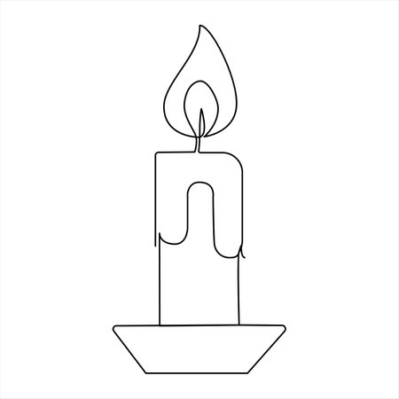 Candle icon on white background. Vector illustration, EPS 10.のイラスト素材