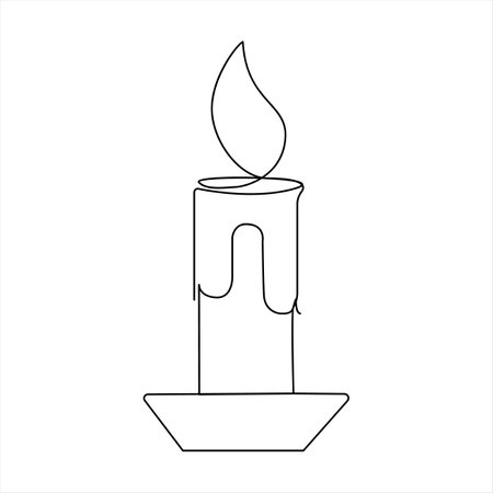 Candle icon vector illustration. Hand drawn doodle style.のイラスト素材