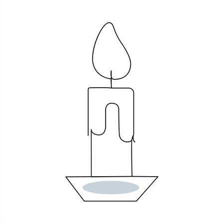 Candle line icon. Vector illustration isolated on a white background.のイラスト素材