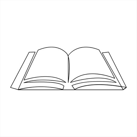 Open book line icon on white background. Vector illustration. Eps 10.のイラスト素材