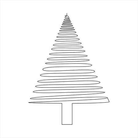 Christmas tree. Vector illustration. Isolated on a white background.のイラスト素材