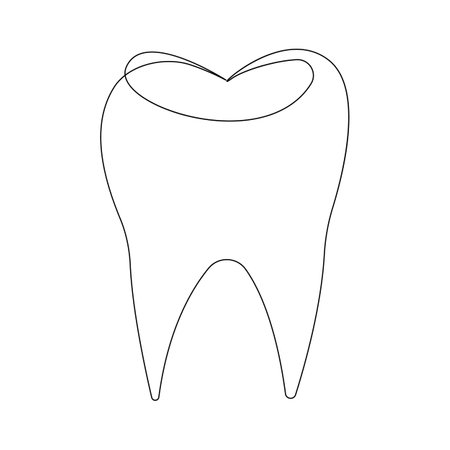 Tooth icon illustration on white background. Vector illustration. Eps 10.のイラスト素材