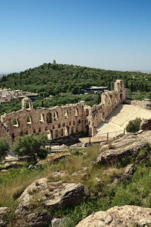 The Theater of Herodes Atticus in Athens, Greeceの写真素材