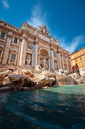 Trevi Fountain (Fontana di Trevi) in Rome - Italyの写真素材