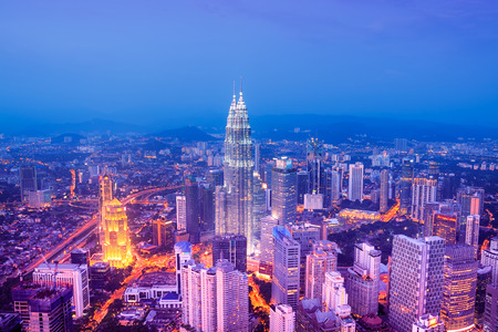 Kuala Lumpur skyline with the Petronas Towers and other skyscrapers  のeditorial素材