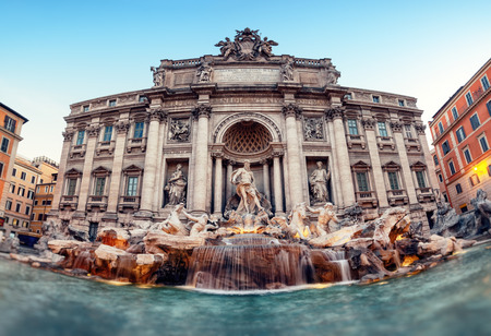 Trevi Fountain (Fontana di Trevi). Rome - Italy.の写真素材