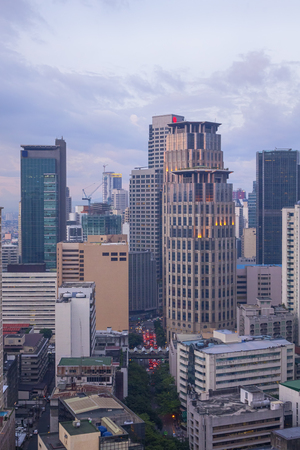 Manila, Philippines -Sept 2, 2015: Makati City Skyline. Makati City is one of the most developed business district of Metro Manila and the entire Philippines.のeditorial素材