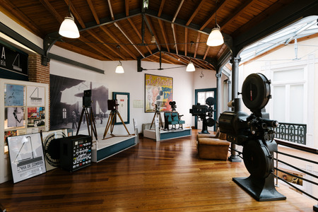 Lisbon, Portugal - May 08, 2018: Exhibition hall of the Cinemateca, Cinema Museum in Lisbon.のeditorial素材