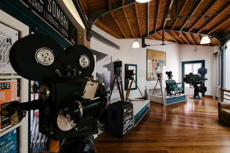 Lisbon, Portugal - May 08, 2018: Exhibition hall of the Cinemateca, Cinema Museum in Lisbon.のeditorial素材