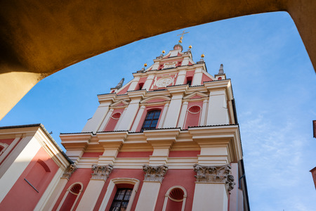 Warsaw, Poland - Oct 1, 2018: Warsaw, Poland - Oct 1, 2018: Warsaw old town. The  Shrine of Our Lady of Grace the Patron of Warsawのeditorial素材