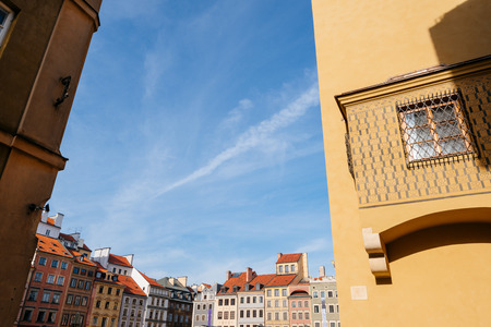 Warsaw, Poland - Oct 1, 2018: Townhouses in the Old Town of  Warsawのeditorial素材