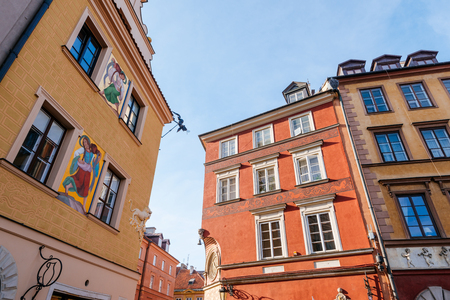Warsaw, Poland - Oct 1, 2018: Townhouses in the Old Town of  Warsawのeditorial素材