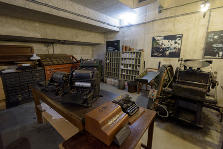 Warsaw, Poland - Oct 19, 2018: Exhibition in theWarsaw Uprising Museum in Poland.のeditorial素材