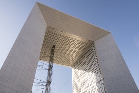 Paris, France - Sept 02, 2019: La Grande Arche in the La Defense district of Paris in France