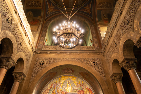 Cluj Napoca, Romania - 25 Oct, 2019: inside of The Dormition of the Theotokos Cathedral, Cluj...