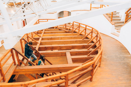 Brasov, Romania - Nov 10, 2019: The wooden structure of the White Tower in Brasov, Romania.のeditorial素材