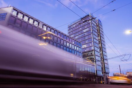 Bucharest, Romania - Dec 15, 2019: Bucharest, Romania - Dec 15, 2019: Infosys and deloitte HQ in...