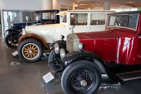 Athens, Greece - Dec 22, 2019: Interior view of the Hellenic Motor Museum in Athens city. Collection...