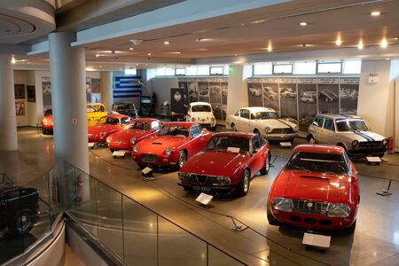Athens, Greece - Dec 22, 2019: Interior view of the Hellenic Motor Museum in Athens city. Collection of old time classic cars from around the worldのeditorial素材