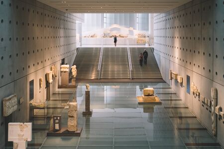 Athens, Greece - Dec 22, 2019: Exhibition in The Acropolis Museum in Athens, Greece, Europeのeditorial素材