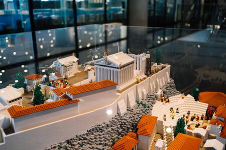 Athens, Greece - Dec 22, 2019: lego miniatur of Acropolis, Exhibition in The Acropolis Museum in Athens, Greece, Europeのeditorial素材