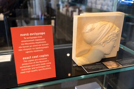 Athens, Greece - Dec 22, 2019: Exhibition in The Acropolis Museum in Athens, Greece, Europe